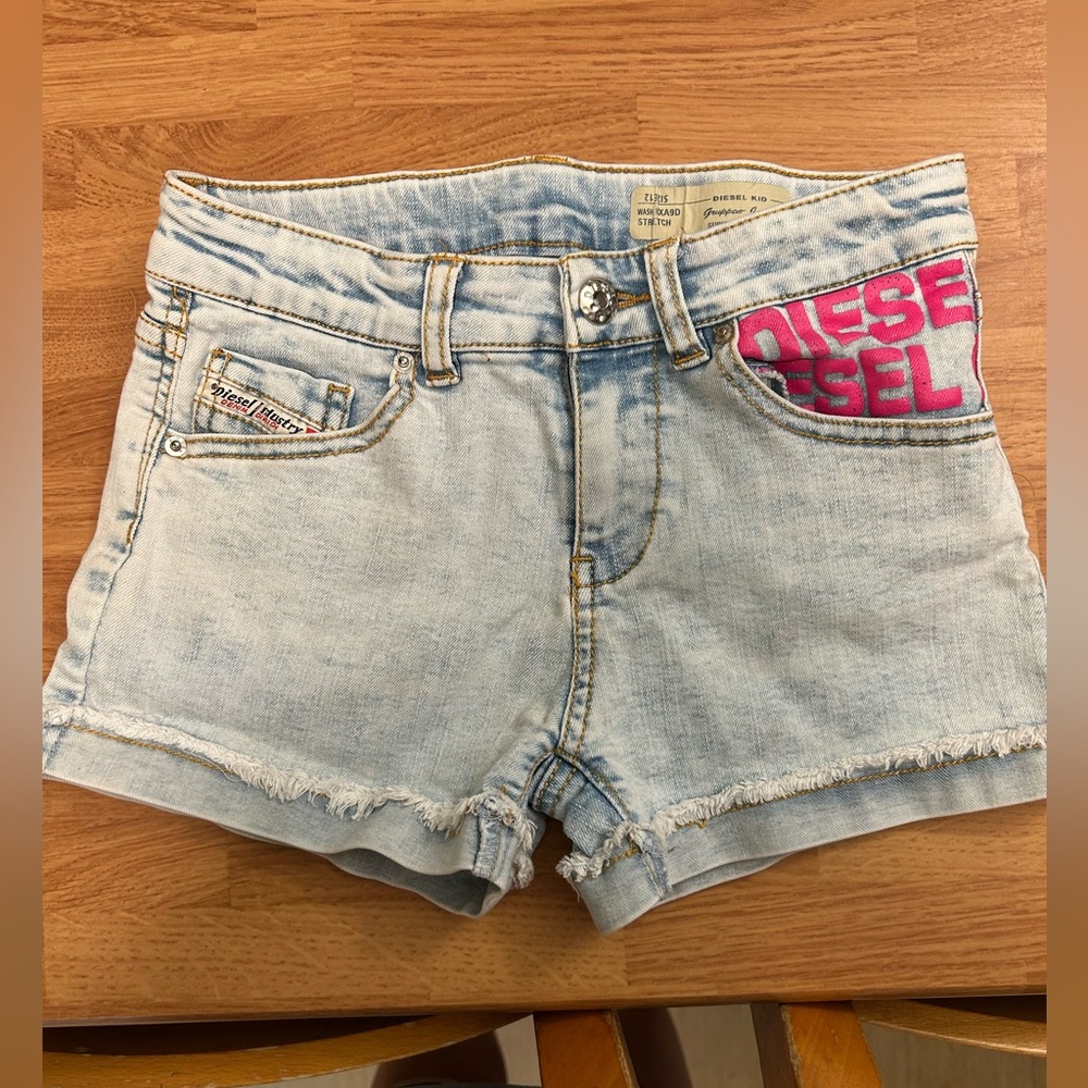 Diesel Kids Light Blue Jean Shorts Size 12